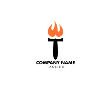 Meşale yangın vektör logo tasarımı