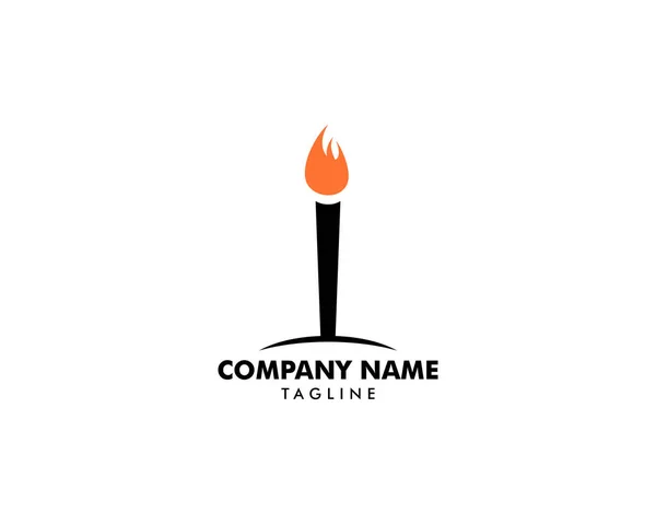 Meşale yangın vektör logo tasarımı — Stok Vektör