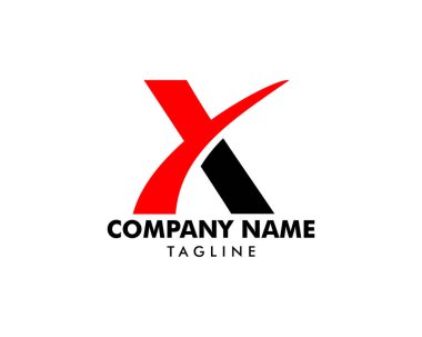 İlk harf X Logo tasarım şablonu