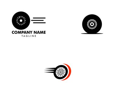 Otomotiv Lastik Mağazası Logo Tasarım İlham Vektörü Seti