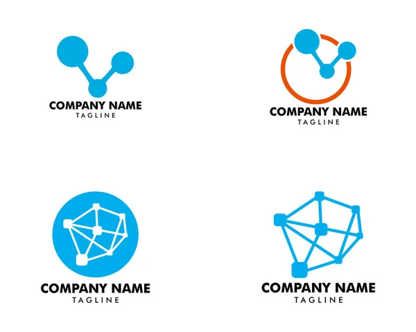 Set of Molecule logo template vector icon — Stock Vector