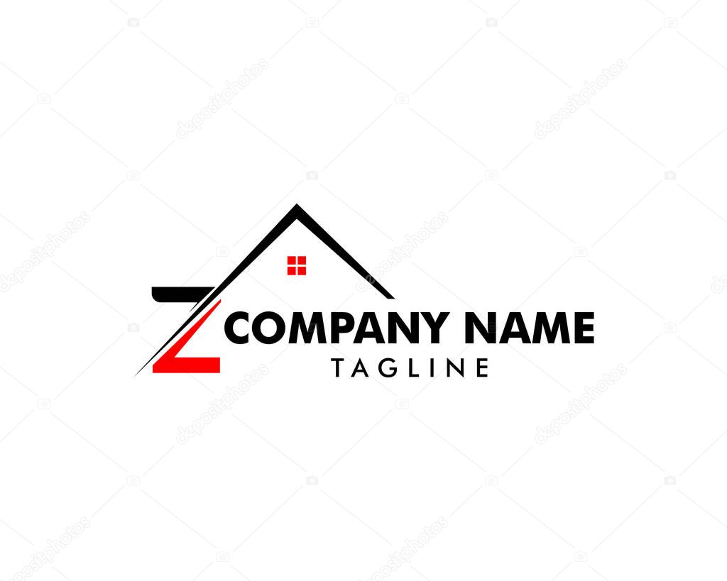 Initial Letter Z House Real Estate Logo Design