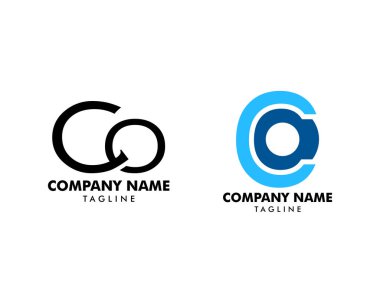 İlk harf Co logo tasarımı seti