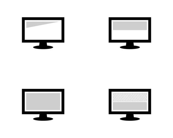 Uppsättning bildskärm och skärmskydd vektor illustration — Stock vektor