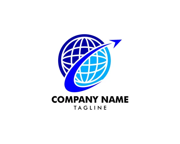Élément de conception du logo de l'agence de voyage mondiale — Image vectorielle