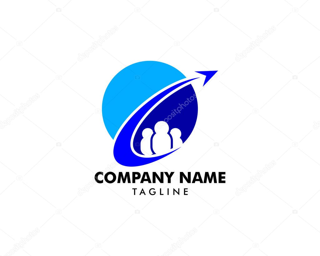 Global Travel Agency Logo Design Element