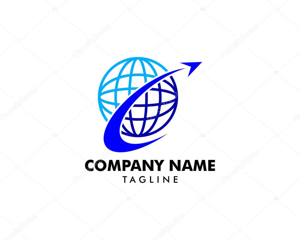 Global Travel Agency Logo Design Element