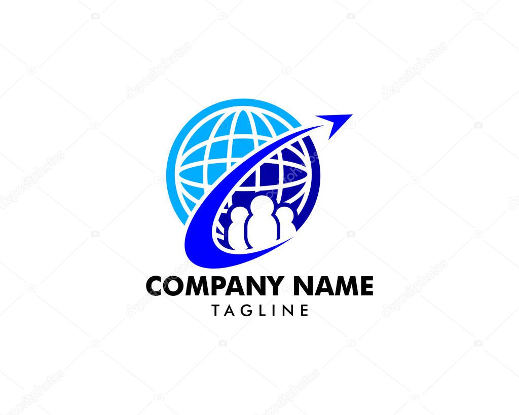 Global Travel Agency Logo Design Element