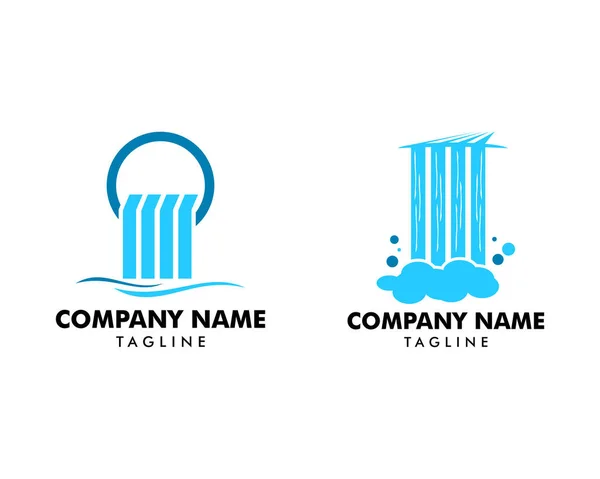 Set of Waterfall logo icon vector illustration — Stock Vector