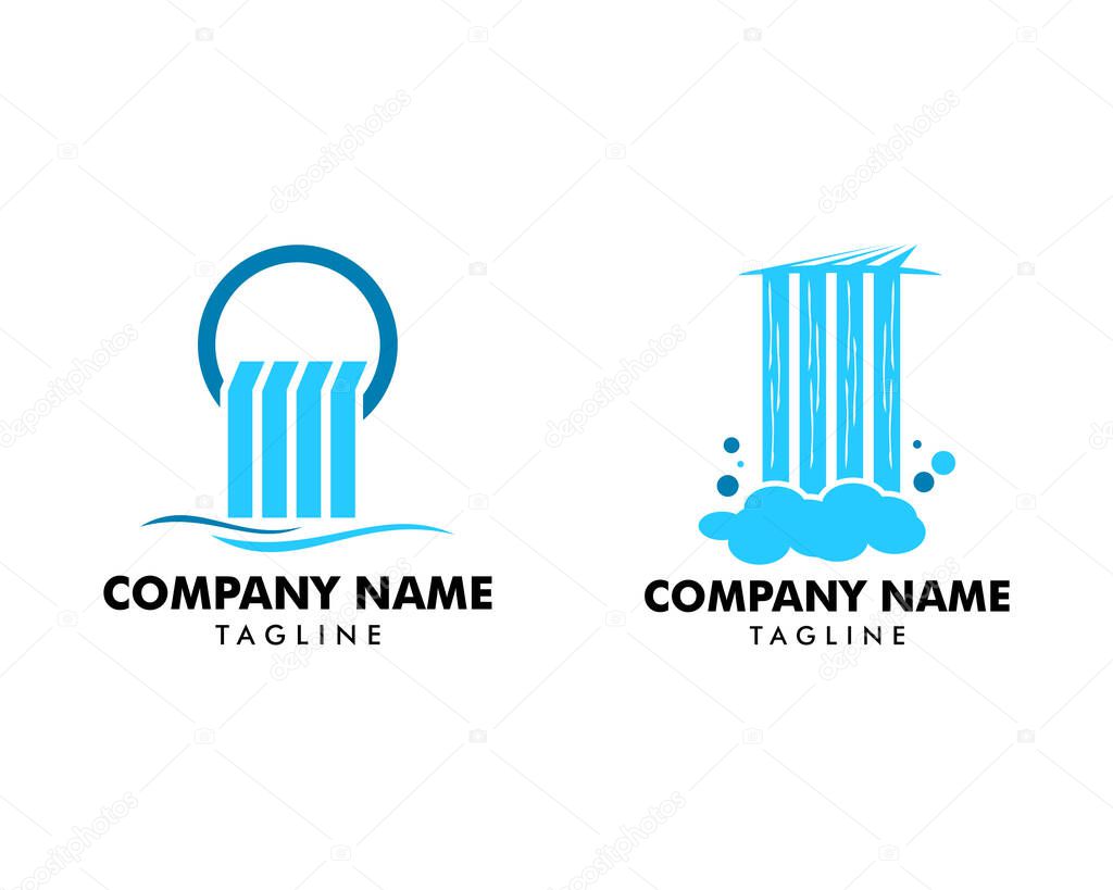 Set of Waterfall logo icon vector illustration