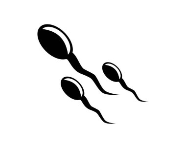 Sperm ya da Spermatozoa Simge Vektör Logo Şablonu Çizim Tasarımı
