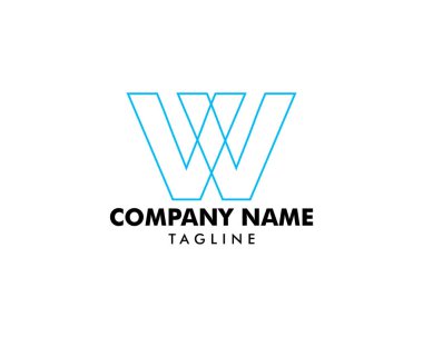 İlk harf W Logo tasarım şablonu