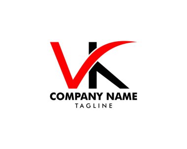İlk harf Vk Logo tasarım şablonu