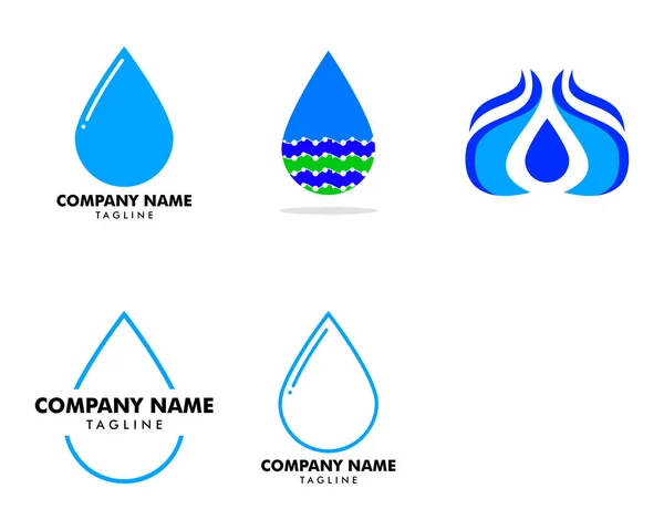 Conjunto de gota de agua Logo diseño vector plantilla — Archivo Imágenes Vectoriales