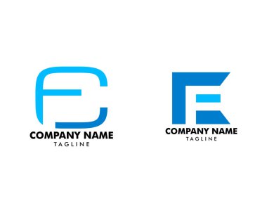 Başlangıç Harfi Cf Logo Şablon Tasarımı