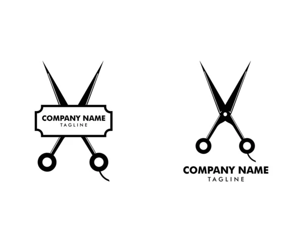 Conjunto de logotipo da tesoura, logotipo do barbeiro, ilustração do vetor do logotipo da barbearia —  Vetores de Stock