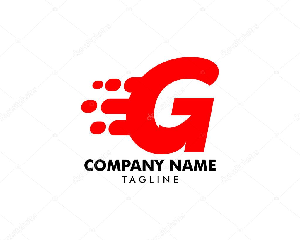 Motion Speed Line Letter G Logo Design Template Element