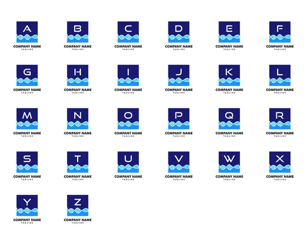 Zestaw Loga Początkowego Listu Elementem Dna Genomu — Wektor stockowy