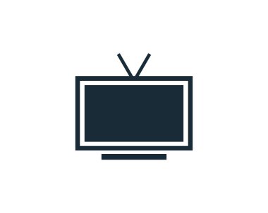 Televizyon Simgesi Vektör Logosu İllüstrasyon Tasarımı