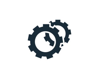 Gear Simgesi Vektör Logo Çizim Tasarımı