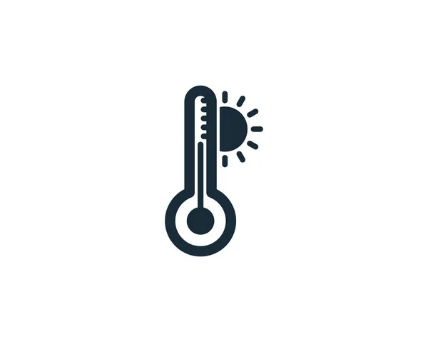 Termometre Simgesi Vektör Logo Şablonu Çizim Tasarımı — Stok Vektör