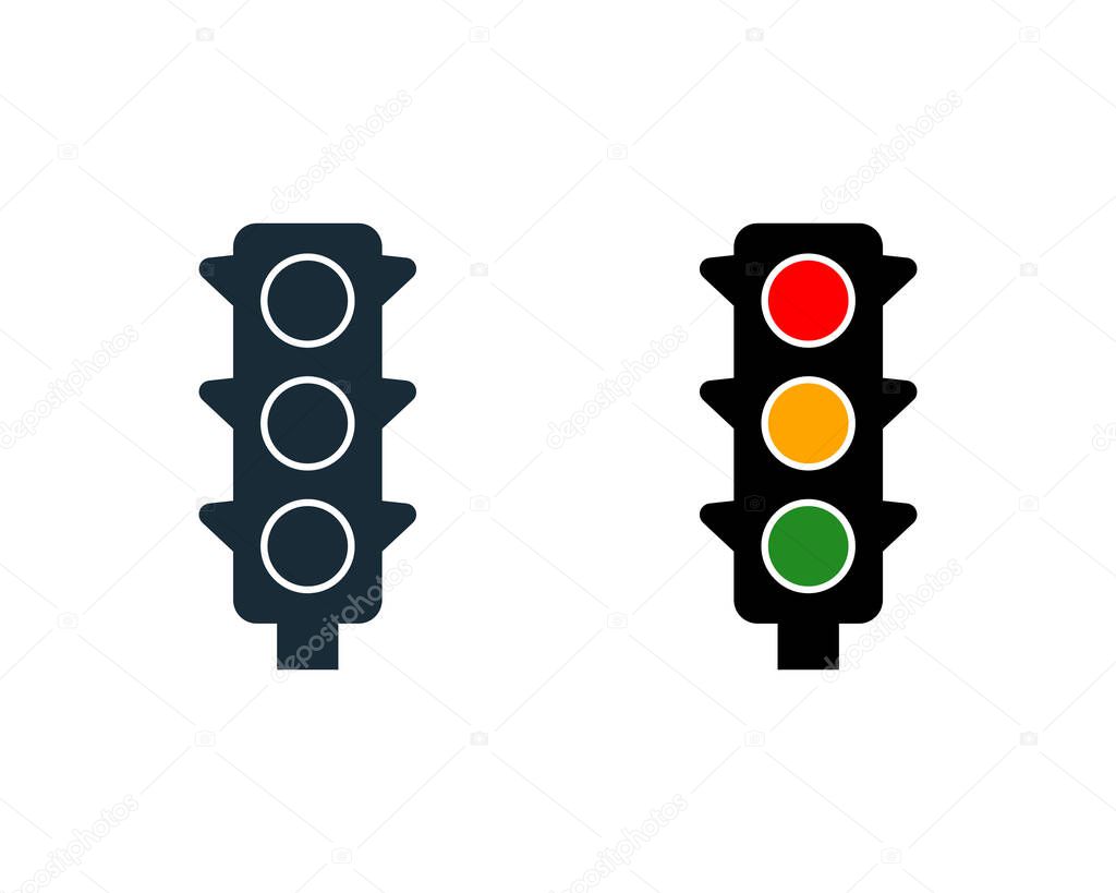 Traffic Light Icon Vector Logo Template Illustration Design