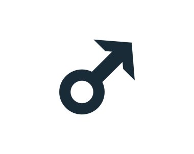 Erkek Cinsiyet İmza Simgesi Vektör Logo Şablonu Çizim Tasarımı