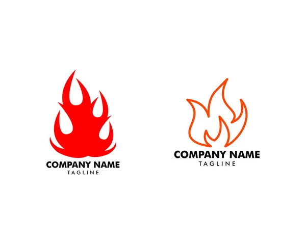 Ateş Alevi Logosu Tasarım Vektör Şablonu — Stok Vektör