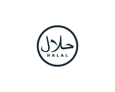 Helal Arapça Harf İşareti Simge Vektörü Logo Şablonu Çizim Tasarımı