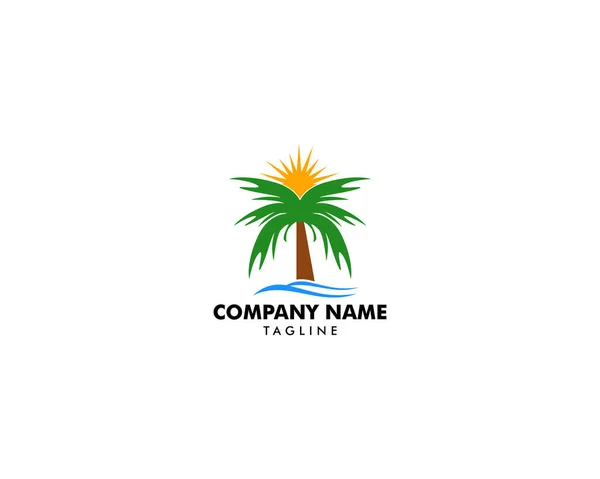 Palm Coconut Tree Icon Diseño Plantilla Logotipo — Vector de stock