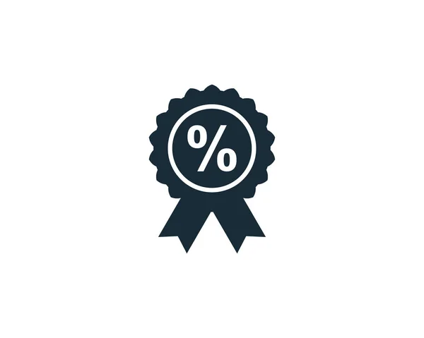 Percentage Ribbon Rosette Seal Icon Vector Logo Template Illustration Design — Stock Vector