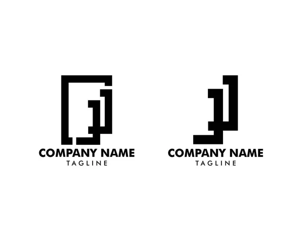 Conjunto Carta Inicial Logo Template Design — Vetor de Stock