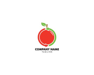 Hızlı turuncu meyve logosu şablonu