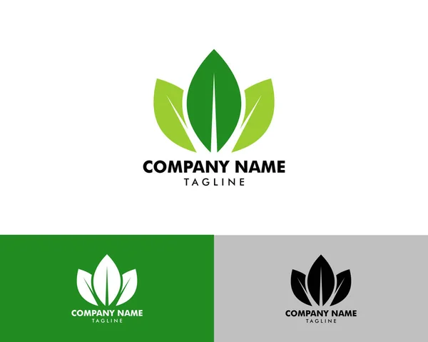 Illustration Modèle Conception Icône Logo Vectoriel Vert Eco Leaf — Image vectorielle