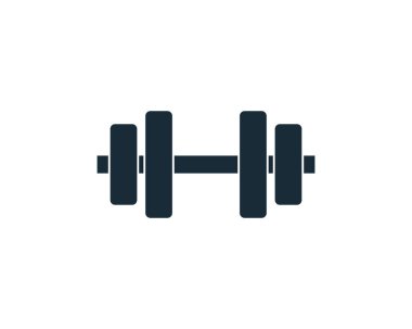 Dumbbell Simgesi Vektör Logo Şablonu Çizim Tasarımı