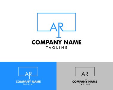 İlk Harf AR Logo Tasarım Şablonu ile Bilgisayar Bilgisayarı İzleyiciName
