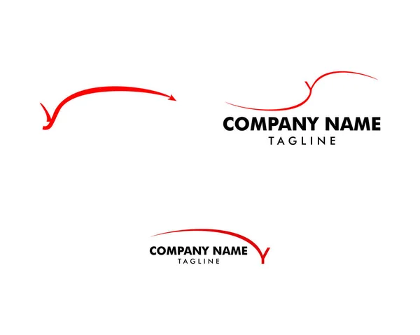 Conjunto Letra Inicial Swoosh Logo Template Design — Vetor de Stock