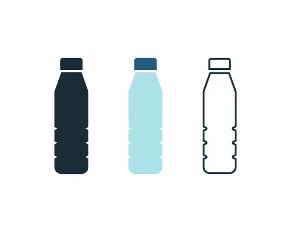 Plastik Şişe Simgesi Vektör Logo Çizim Tasarımı