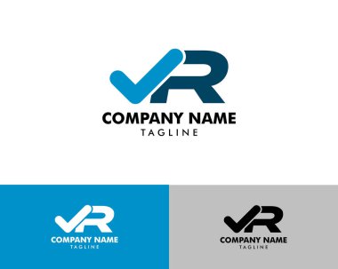 İlk Harf R işaretleme simgesi tasarım şablonu elementlerini kontrol et