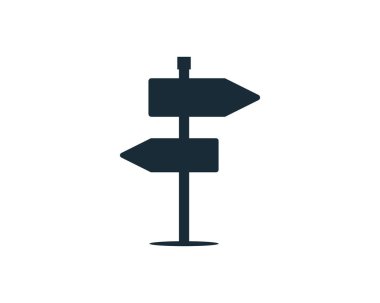 Yol İşareti Oku Simgesi Vektör Logo Şablonu Çizim Tasarımı