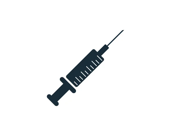 Injection Syringe Medical Icon Vector Logo Template Illustration Design — Stock Vector