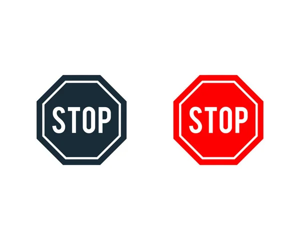 アイコンベクトルのロゴテンプレートを停止するイラストデザイン — ストックベクタ