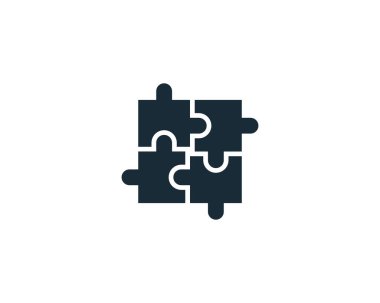 Yapboz Parçaları Simge Vektörü Logo Çizim Tasarımı