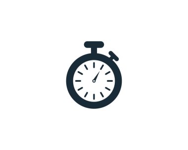 Stopwatch Simge Vektörü Logo Şablonu Çizim Tasarımı