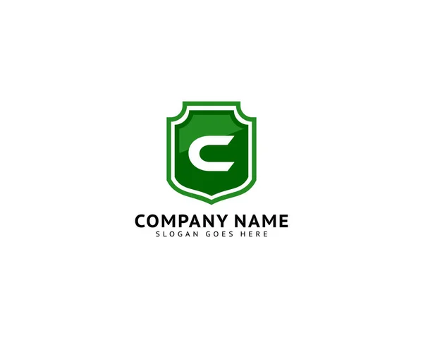 Carta Inicial Security Company Logo Carta Inicial Logotipo Escudo Segurança — Vetor de Stock