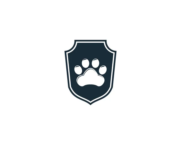 Paw Yazdırma Evcil Hayvanı Koruması Simge Vektörü Logo Şablonu Çizim — Stok Vektör