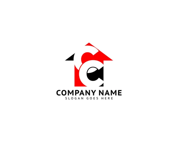 Initial Letter Haus Immobilien Logo Design — Stockvektor