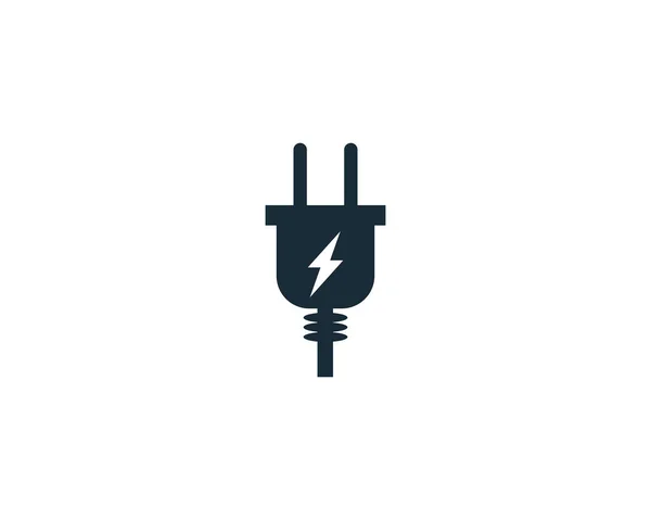 Conexión Eléctrica Alambre Icono Vector Logo Plantilla Ilustración Diseño — Archivo Imágenes Vectoriales