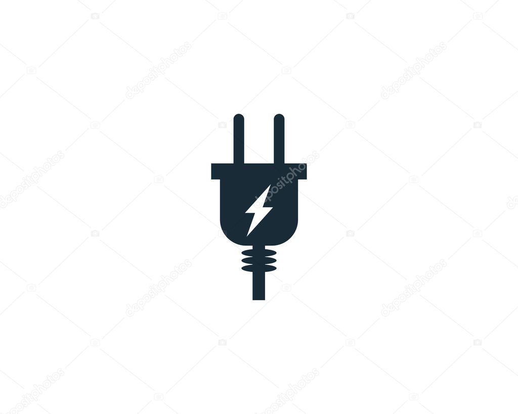 Electric Connection Wire Icon Vector Logo Template Illustration Design
