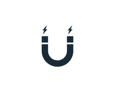 Magnet Simge Vektör Logo Şablonu Çizim Tasarımı